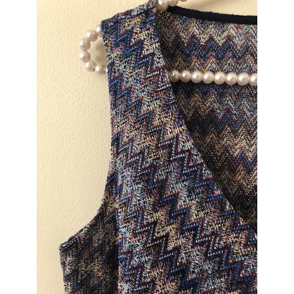 NWT Anthropologie Maeve Womens Size Small Westwater Blue Knit Dress Chevron - Picture 3 of 7